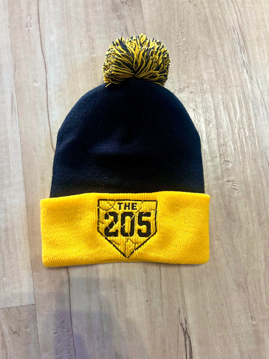 The 205 Black and Yellow beanie