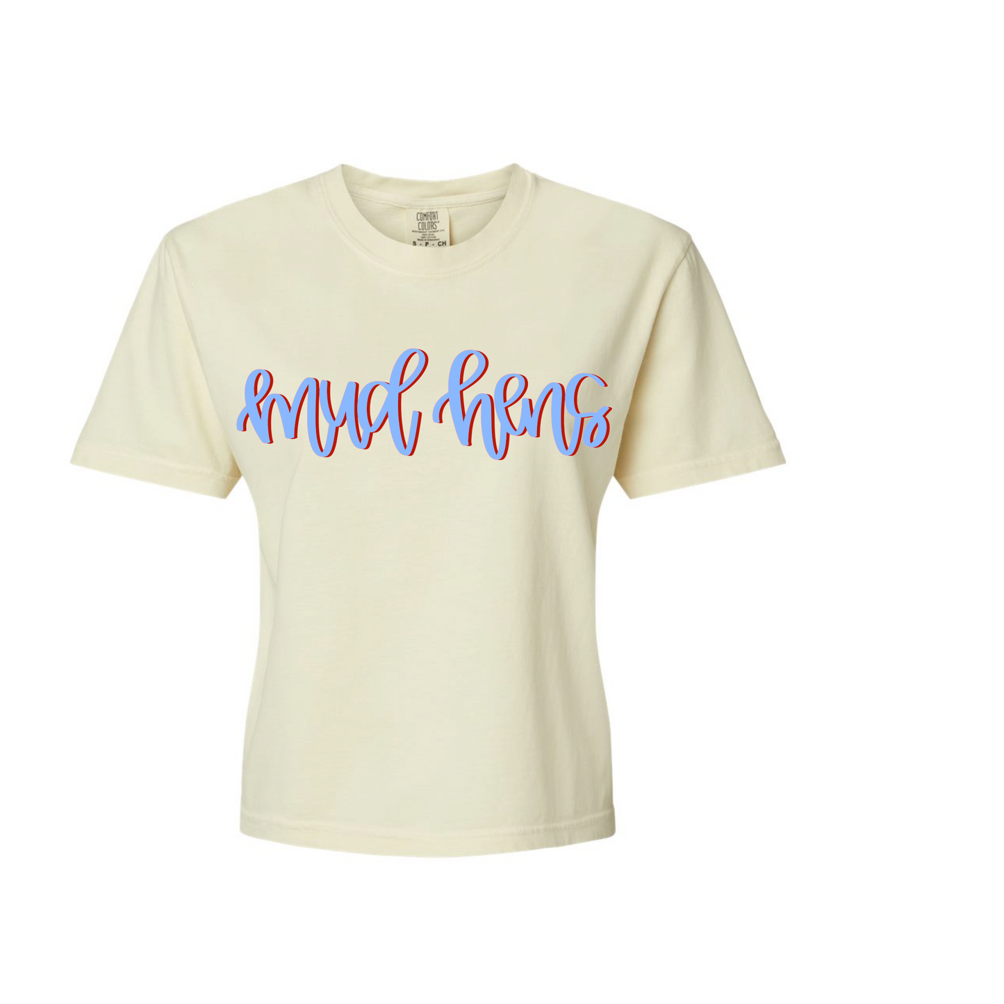 Mud Hens Script Boxy Tee Ivory